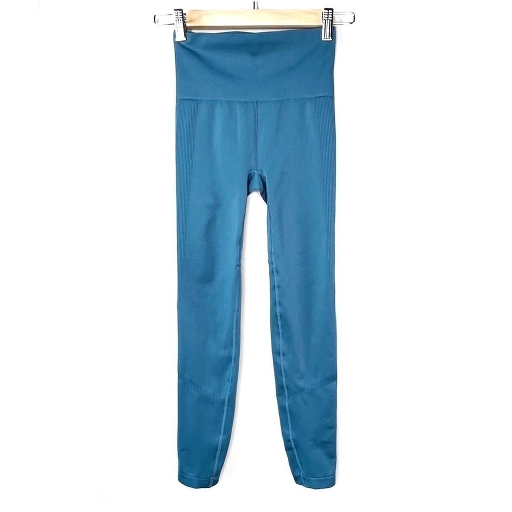 The North Face Teknitcal Tights Leggings Size Small Blue Ribbed FlashDry EUC